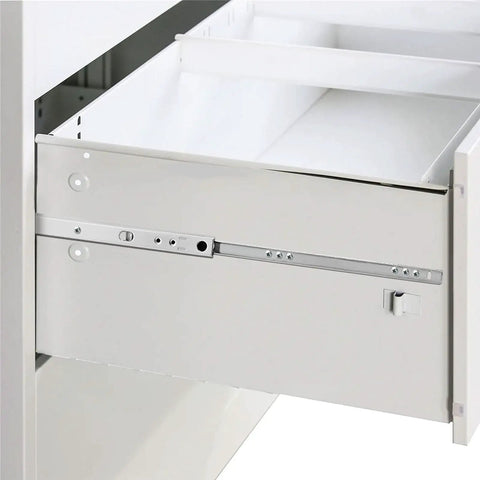 Side view of a drawer with 10 Pairs Of 10 Inch Full Extension Drawer Slides With Ball Bearing Side Mount Soft Close And 2 Way Track Rails