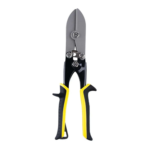 5-Blade Hand Crimping Pliers For 24 To 28 Gauge Metal Sheets With Locking Nonslip Grip, Carbon Steel Construction Heavy-Duty Build Black And Yellow