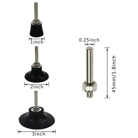 Five Pack Disc Pad Holder Set With Quick Change 1 Inch 2 Inch 3 Inch Pads, One Quarter Inch Shank For Die Grinder Accessories