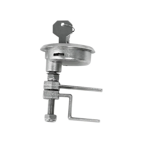 Tough As Nails Stainless Steel Flush Pull Handle With Turning Lock Design, heavy-duty locking mechanism for doors.