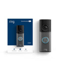 Hefty Wired Doorbell With Retinal 4K Wide Angle Lens And Sharp Night Vision paired with box, showcasing sleek design and features.