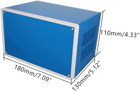 Built Tough Abs Plastic Electronic Junction Box Featuring Dust Resistant Panels And Zero Hassle Interior Routing For Diy Circuit Assemblies And Wire Management Seven By Five Inch Blue Model shown from the side with dimensions.
