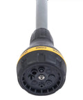 Close-up of sprayer nozzle on Relax Grip 15 Inch Garden Hose Wand With 8 Pattern Sprayer And Easy Thumb Control Adaptor