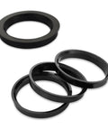 Dead Silent 4 Piece Hub Centric Rings Adapter Kit OD 73 1 MM To ID 60 1 MM Plastic Wheel Centering Collars in black.