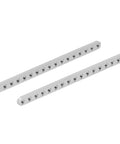 Stainless Steel Straight Brace And Mending Plate Connector For Flat Beams 88 To 280mm With Countersunk Holes And Round Ends For Furniture DIY Projects Beefy Frame Repairs, two silver bars