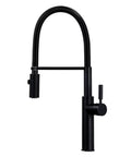 Brushed el Kitchen Faucet with Pull Down Dual Sprayer Brass Mixer Tap Black Hose Mount Modern Design for Easy Water Control, sleek black finish.
