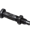 Rock Solid Locking Knob Plunger With Self Retaining Spring Indexing Pin Carbon Steel Build for machine shop use, detailed view.