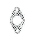 Exhaust flange gasket, 1.5 in (37 mm), two bolt holes; perforated metal surface with central bore.