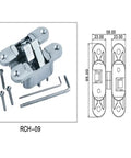 Indoor Wooden Door Invisible Hinge With 180 Degree Swing 3D Adjustable Hidden Concealed Hinge installation parts