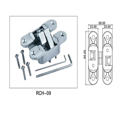 Indoor Wooden Door Invisible Hinge With 180 Degree Swing 3D Adjustable Hidden Concealed Hinge installation parts