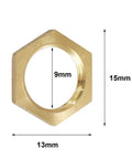 4 Pack Brass Lock Nut Fittings 1/8 NPT Female For Measuring Devices Snug Seal Durable Copper Brass Construction, dimensions shown