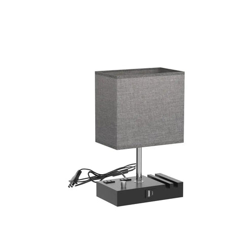 Bedside Table Lamp With 3 Color Temperatures And Adjustable Brightness USB C And USB A Charging Ports LED Bulb Included