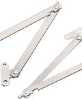 Heavy Duty Stainless Steel 180 Degree Rotatable Folding Lid Support Hinge For Furniture Cabinets Left And Right Pair shown flat