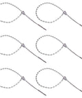 Heavy Hitter Nylon Beaded Cable Ties For Fire Extinguisher Inspection Tags 5000 Pack Self Locking Wire Wraps And Multipurpose Safety Seals Zero Hassle Install Built To Last, shown in six loops.