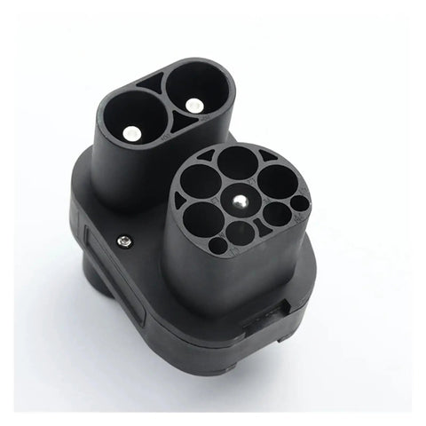 Ccs2 To Ccs1 Dc Adapter Built Tough For Electric Cars 250 Amp 200 Kilowatt 1000 Volt EV charger connector close-up view