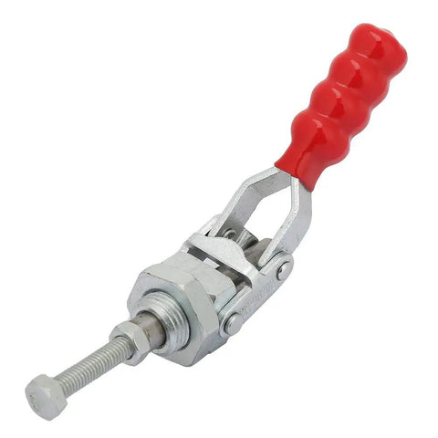 Push Pull Toggle Clamp Beefy Heavy Duty 100Kg Holding Power For Welding And Woodworking Jigs Quick Release Clamp Tool For Secure Workpiece Grip Galvanized Iron Construction For Rugged Durability, red handle