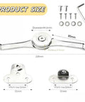 Solid Steel Cabinet Lid Support Hinges Two Pack Heavy Duty Folding Door Stays Zinc Coated Finish Holds Fifty Pounds showing product size details.