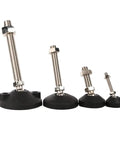 Heavy Duty Adjustable Furniture Leveling Feet With Swivel Nylon Base Carbon Steel Articulating Leg Mounts Fix Wobbly Tables Real Deal M10 Thread Two Pack, various sizes.