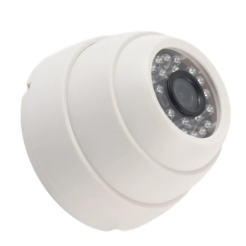 Rock Solid 1080P Hd Dome Security Camera With Hella Crisp Infrared Night Vision And 3.6Mm Lens For Outdoor Use, side view, white finish.