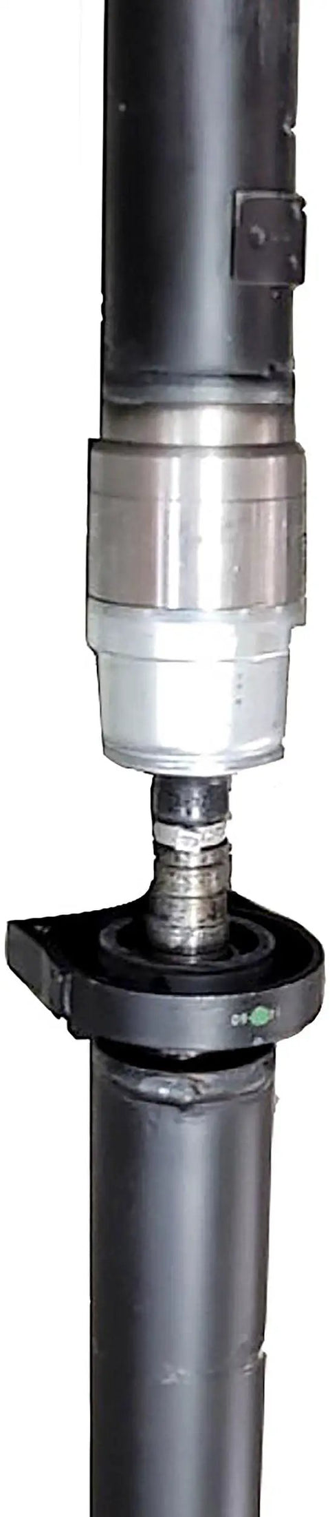 Heavy Duty Rear Driveshaft Assembly Featuring Dual Center Support Bearings And Cv Joint Ends, close-up view showcasing CV joint detail.