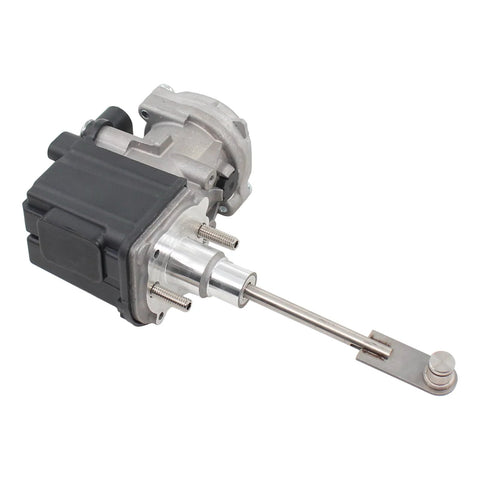 NewYall 1.4TSI turbo actuator with black solenoid housing and metal shaft (angled side view)
