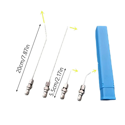 4 Pack High Pressure Washer Nozzle Kit With 1/4 Quick Connect Universal Fit For Most Power Washers, Includes Nozzle Tips For Tight Cleanouts, Mini Split AC Cleaning, RV Water Heater Flush Wand, Washing Machine Maintenance, Silver, 4pcs, 20cm and 5.5cm wands