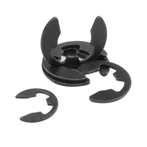 Get Those Shaft Parts Locked Down Tight With These Steel Circlips, E Clips And Retaining Rings In Assorted Sizes For Machinery Gear Fixing, showing assorted steel circlips.