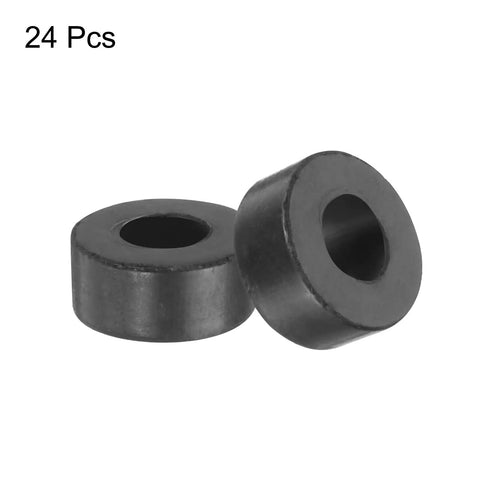 24 Piece Super Rugged Rubber Spacers Anti Vibration Mounts Heavy Duty Shock Absorbing Bushings round grommets in black rubber.