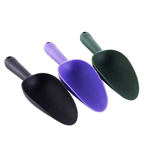 Three Pack Plastic Garden Shovels Set Hand Trowels For Planting Digging Transplanting And Grab And Go All Purpose Use In Soil Beach Sand And Pet Food Scoops Lightweight Durable Garden Tools