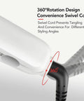 Ultrasonic Infrared Hair Straightener With LCD Display And 360 Degree Swivel Cord showcasing swivel design for styling flexibility.