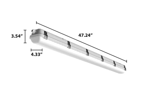 No Frills 4Ft Led Vapor Tight Light Pumping Hard 7500 Peak Lumens For Real Garage Grind, dimensions 47.24" x 4.33" x 3.54".