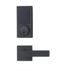 Keyless Touchscreen Deadbolt Lock With Passage Lever Matte Black Finish ANSI Grade 3 Security One Touch Locking Electronic Keypad Entry