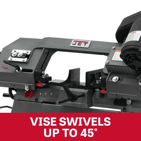 Beefy 5 By 6 Inch Metal Cutting Bandsaw For Horizontal And Vertical Cuts, One Half HP Motor, 115 And 230 Volt Single Phase, Three Speed Control, Auto Shut Off After Each Cut, Ball Bearing Blade Guides, Heavy Duty 14 Gauge Frame