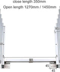 Rock Solid Full Extension Table Slide, heavy duty aluminum drawer rail, open length 1270mm to 1450mm, close length 350mm.