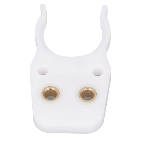 Heavy Duty Abs Tool Clamp For Cnc Machines Robust Precision Auto Fixing Jig Heavy Duty Workholding Holder showing white ABS material with brass fittings.