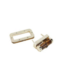 WDONAY gold turn-lock clasp pair; rectangular frame and wood-inlaid twist lock, 2 pcs, 2.40 x 1.30 in