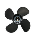 Top view of the Outboard Propeller 10.3x13 Pitch Four Blade Beefed Up Aluminum Right Hand 13 Spline For Mercury Mariner Marathon Seapro 25-70 HP