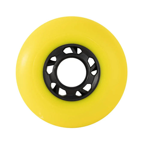 4 Pack Inline Skate Wheels Outdoor 72mm 76mm 80mm 90A Freestyle Durable Replacement Wheels For Roller Hockey Skates No Bearings Or Spacers Included Heavy Duty Grippy yellow wheel