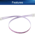 Five Pack 4 Pin 2.54mm Pitch Female To Female JST XH Adapter Cables 30cm Long Breadboard Jumper Wires For Prototyping And DIY Electronics Projects At Home, showing two white connectors and pink-striped wires