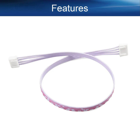 Five Pack 4 Pin 2.54mm Pitch Female To Female JST XH Adapter Cables 30cm Long Breadboard Jumper Wires For Prototyping And DIY Electronics Projects At Home, showing two white connectors and pink-striped wires