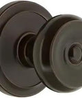 Circulaire Rosette Passage Door Knob With Bouton In Timeless Bronze, Preassembled Solid Forged Brass Hardware For Halls And Closets