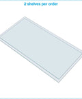 Tempered Glass Shelf Set of 2 12 Inch Wide by 24 Inch Long Three Sixteenth Inch Thick Clear Shelves for Bathroom Kitchen Cabinets Durable Sleek Dope Storage Solution, 2 clear glass shelves
