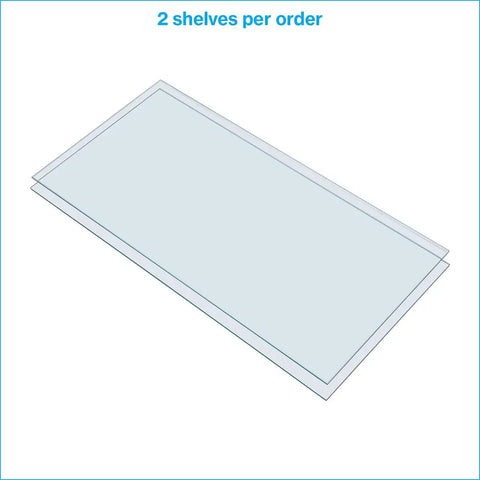 Tempered Glass Shelf Set of 2 12 Inch Wide by 24 Inch Long Three Sixteenth Inch Thick Clear Shelves for Bathroom Kitchen Cabinets Durable Sleek Dope Storage Solution, 2 clear glass shelves