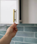 Hand opening cabinet with Gold Cabinet Pulls 3 Inch T Bar Drawer Handles 30 Pack Brushed Brass Stainless Steel Kitchen Cupboard Hardware