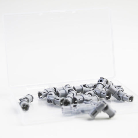 Universal U Joint 3L Set For Robotics Projects 15 Piece Light Gray U Joints displayed in plastic case suitable for EV3 NXT