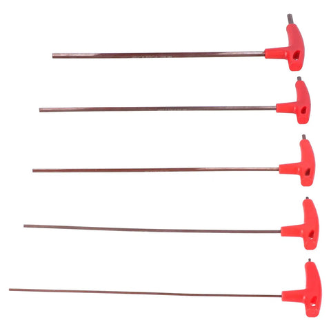 Heavy Duty T Handle Hex Wrench Set With 5 Real S2 Alloy Steel Long Handle Keys For Mechanics Auto Repair And CNC Machines To Nail Down Any Bolt Like A Champ With Maximum Torque And Zero Slippage Guaranteed For The Long Haul. 5-piece T-handle hex key set