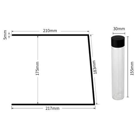 Single Dose Coffee Bean Storage Glass Tubes With One-Way Degassing Valves To Lock In Freshness And Trap Aroma Inside, dimensions shown