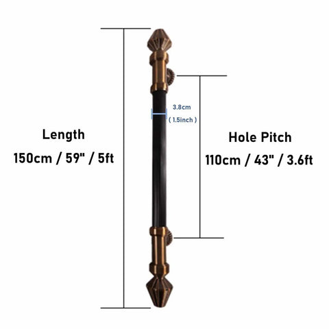Double Sided H Shape Push Pull Bar Handle For Barn Doors And Sliding Doors Antique European Style Door Pull 150 Cm 5 Ft