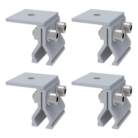 Rock Solid Aluminum Alloy Roof Clamp With Stainless Steel Screws Heavy Duty Solar Panel Mount Hardware set of four individual rooftop brackets