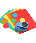 Two And A Half Inch Circle Hole Punch Cutter for Paper Crafts with punched circles on colored cardstock